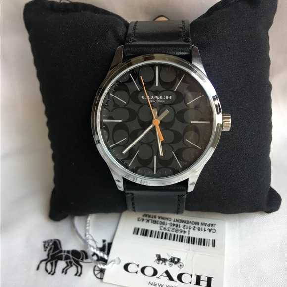 Coach Men's Watch Baxter  W1584 Leather Black - Picture 3 of 10
